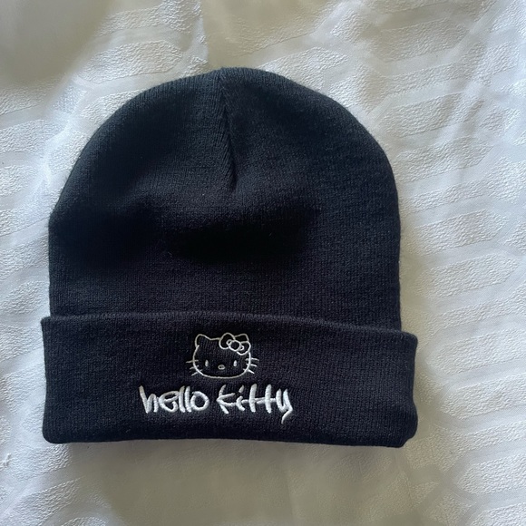 Hello Kitty Accessories - NWT Hello Kitty Sanrio Kawaii Embroidered Black  Beanie